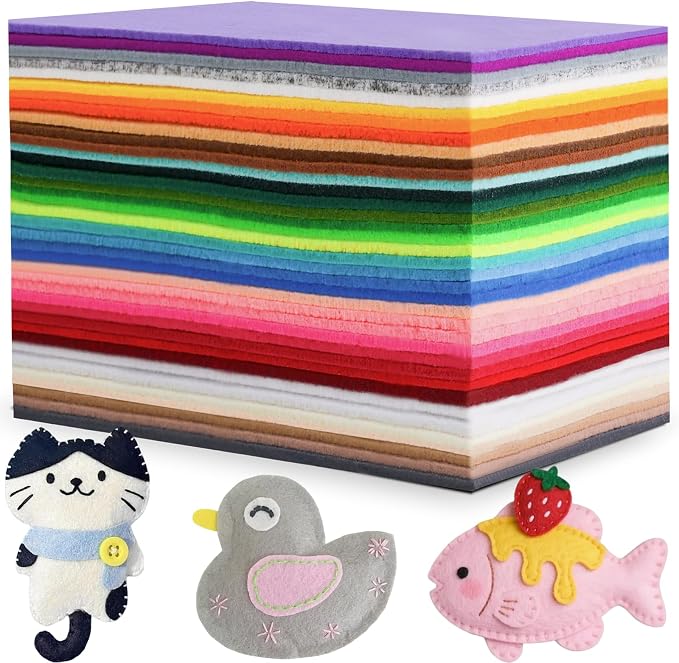 45 PCS Felt Fabric Sheets 8 x 12 Inch 2mm Craft Felt Sheets | 45 Assorted Colors - Image 8