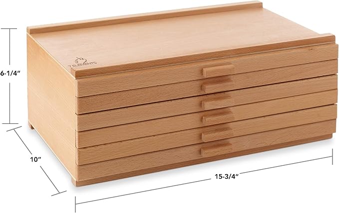 7 Elements 12 Drawer Wooden Artist Storage Supply Box - Image 3