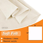 IONTACH 36" X 36" Ivory Soft Felt Fabric 1.6mm Thick | Felt Sheets - Image 3