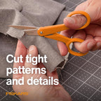 Fiskars Premier No. 5 Micro-Tip Orange-Handled Fabric Scissors, Double Loop - Image 5