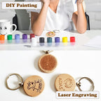 Blank Wooden Keychain Set 100 Pcs 1.5 Inch Round Key Tag | Engraving Blanks - Image 6