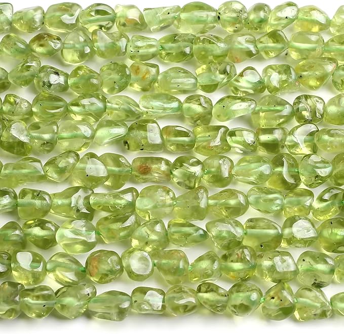 HAAMIIQII Natural Green Peridot Pebble Stone 4-6mm Small Irregular Freeform - Image 3