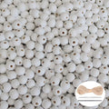 500Pcs White Wooden Beads for Crafts, Natural Round Loose Beads Small Wood by SMANTA