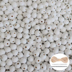 500Pcs White Wooden Beads for Crafts, Natural Round Loose Beads Small Wood by SMANTA