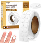 400 PCS 1mm Double Sided Foam Dots 0.4" Foam Round Dots 3D Foam Tape Craft by Unknown