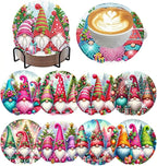 ijbnhd 8 PCS Christmas Diamond Painting Coasters | Christmas Gnome Diamond Art by ijbnhd