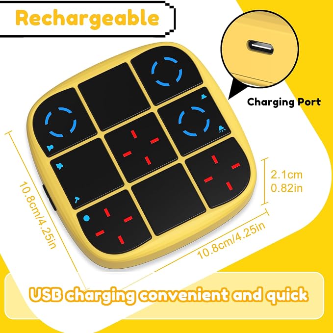 KOQQQ Rechargeable Tic-Tac-Toe Bolt Game, Upgraded 4-in-1 Handheld Puzzle - Image 3