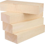 4 PCS 10x3.5x1.7 Inch Unfinished Wood Blocks, Wooden Rectangle Blocks Basswood by Unknown