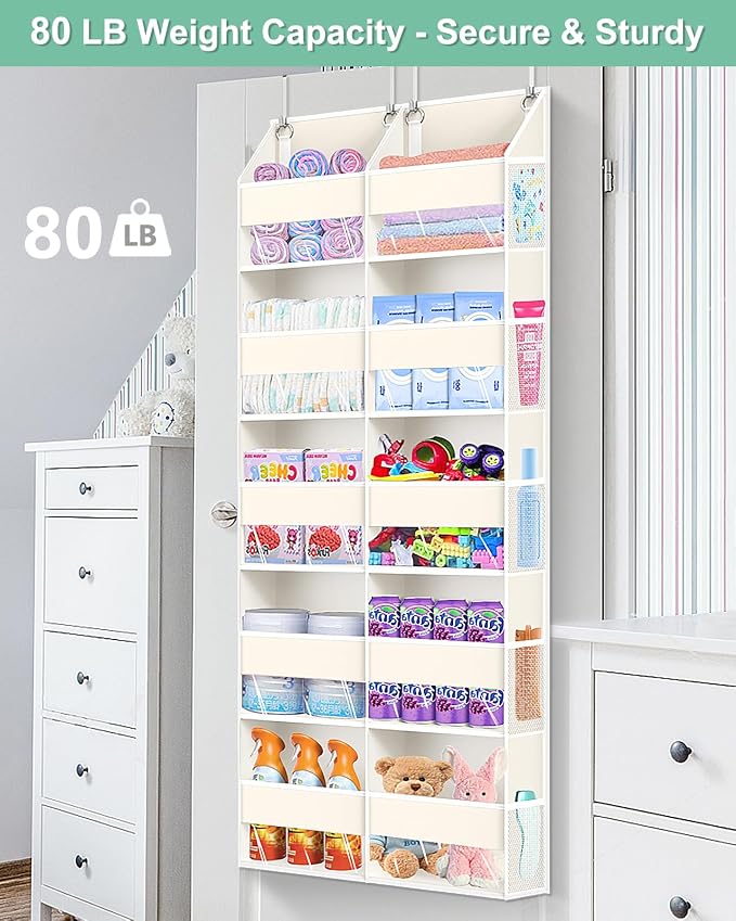 UVIAHOMI Heavy Duty Over The Door Organizer 5 Tiers, Extra Large Behind Door - Image 5