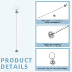 Mlife 60 Pcs Beadable Keychain Bars, Blanks Bead Keychain Making Kit, Bulk - Image 3