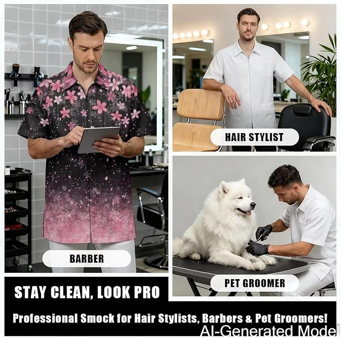 Professional Grooming Smock Unisex, Water Resistant Anti-Static | Hairdresser - Image 4