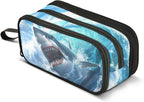 Shark Blue Ocean Wave Pencil Case Box Boys Girls Large Pencil Pouch by BOENLE-WELCOMEYOURCOMING