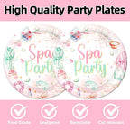 40Pcs Spa Party Supplies for Girls Birthday Plates and Napkins Supplies for - Image 3