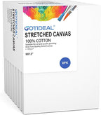 GOTIDEAL Stretched Canvas, 9x12 Inch Set of 8, Primed White by GOTIDEAL
