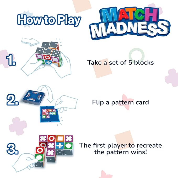 FoxMind Match Madness Board Game, Visual Recognition Matching Board Game - Image 4