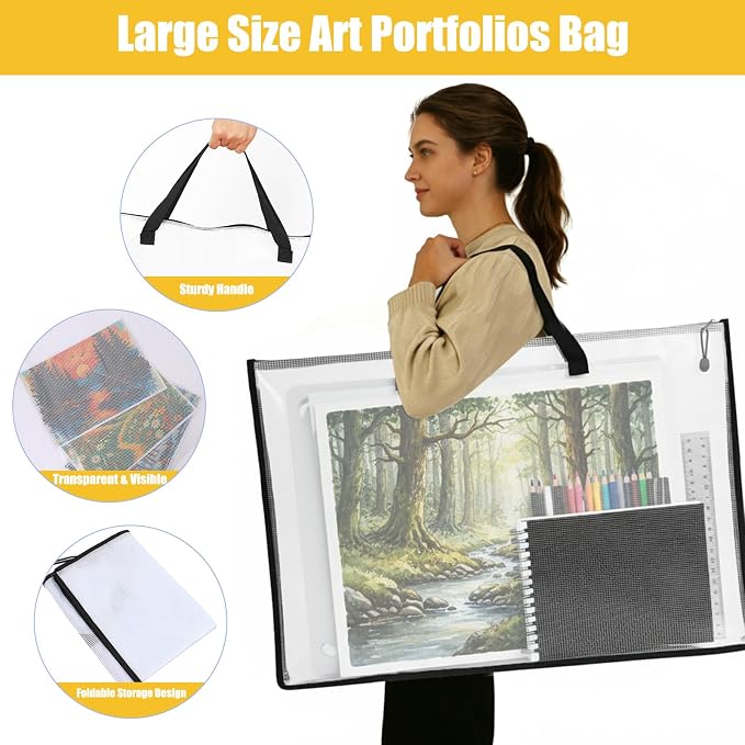EOOUT 4pcs 24x36 Inches Art Portfolio Bags, Portfolio Folder - Image 3