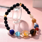 Women Stone Bead Charm Bracelet Universe Galaxy the Eight Planets Nine Planets - Image 6