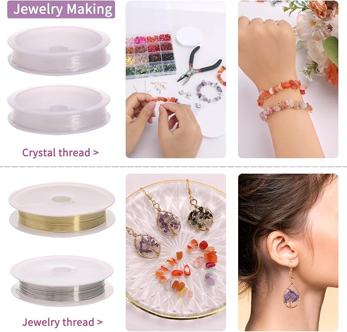 QUEFE Jewelry Making Supplies Kit 1800pcs 56 Colors Crystal Beads, Bracelet - Image 4
