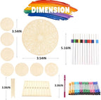Wooden Mandala Wind Chime Ornaments Painting Craft, 8 Style Cutouts - Image 5