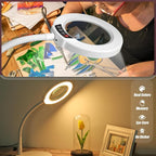 10X Magnifying Glass with Light and Stand, 5 Color Modes Stepless Dimmable LED - Image 6