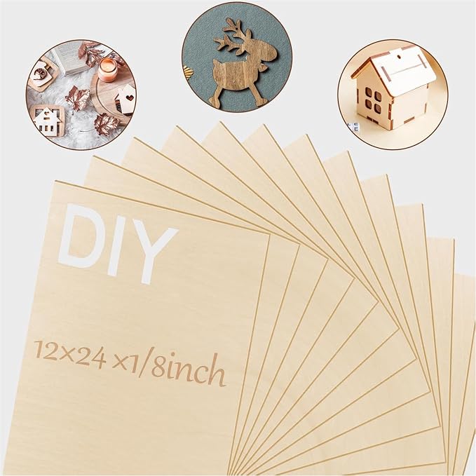24 Pcs Basswood Sheets Plywood, School DIY Projects, CNC Cutting, and Wood - Image 3