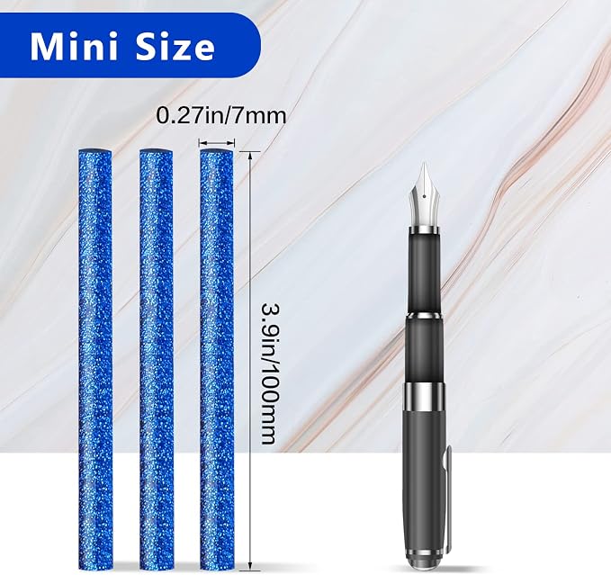 Manarty Glitter Sapphire Blue Hot Glue Stick, Adhesive EVA Glue Sticks - Image 2