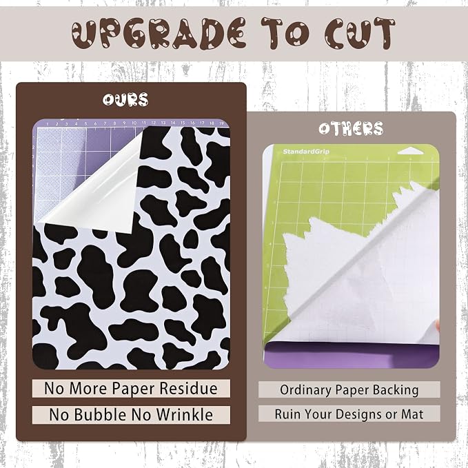 Tintnut Cowhide Permanent Vinyl Black White Adhesive Vinyl Roll 12in x 5ft | - Image 4