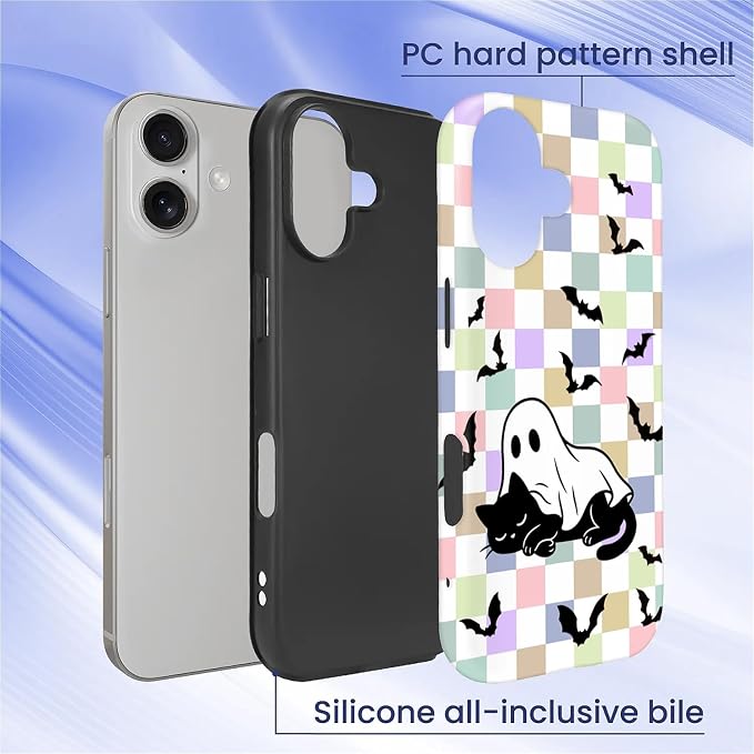 Case for iPhone 17, Scratch Resistant Hybrid Double Layer Hard Shell，Ghost - Image 2