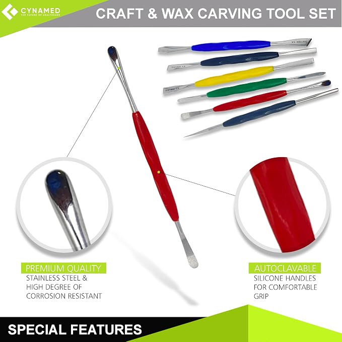 CYNAMED Stainless Steel Spatula Wax & Clay Sculpting Tool Carver Set - Image 2