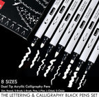 Brusarth Calligraphy Pens, 8 Size Dual Tip White Acrylic Calligraphy pen - Image 2