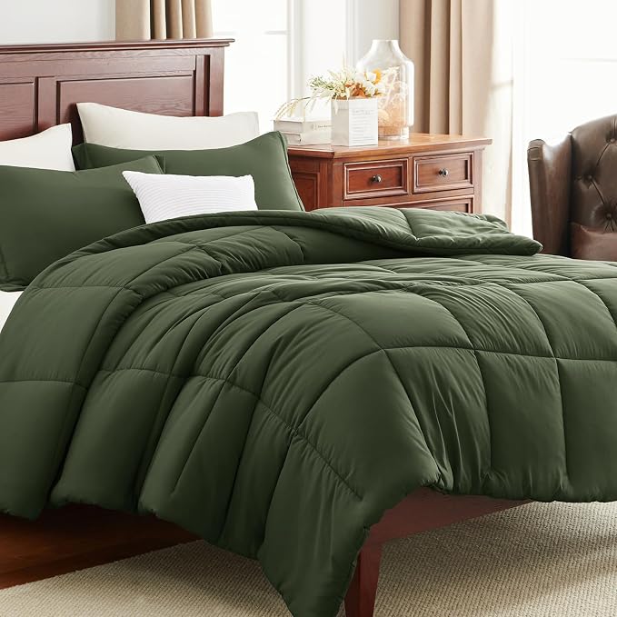CozyLux Twin/Twin XL Comforter Set Olive Green - Image 8