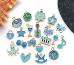 WOCRAFT 40pcs 20 pairs Assorted Enamel Bracelet Charms - Image 2