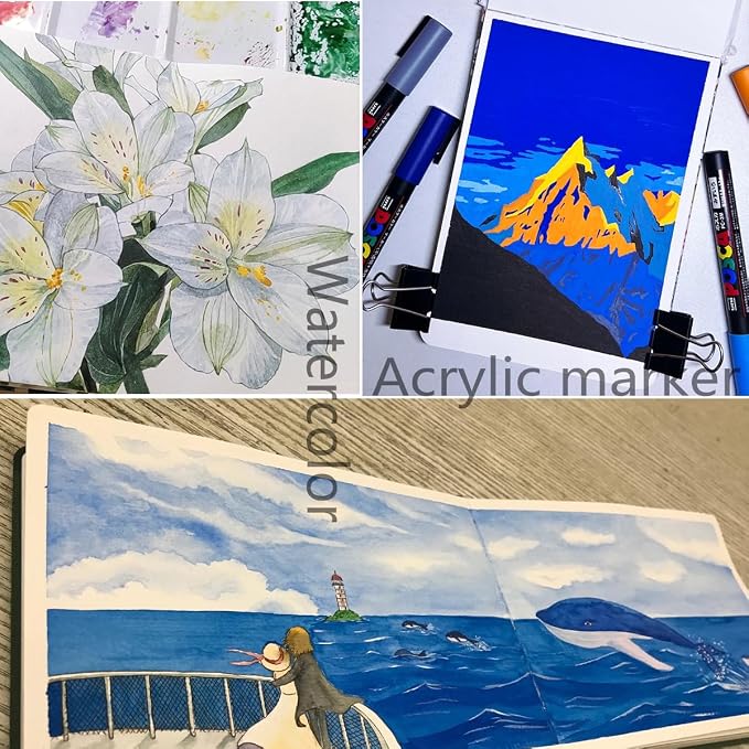 Handmade Watercolor Journal, 140lb/300gsm, Cold Press, 20 Sheets/40 Pages - Image 7