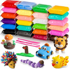 Air Dry Clay Kit for Kids – 24 Colors Non-Toxic Soft Modeling Clay Set | by CiaraQ
