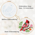 Louise Maelys Cardinal Embroidery Kit, Cross Stitch Kit - Image 2