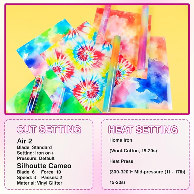 HTVRONT Tie-Dye HTV Heat Transfer Vinyl - Image 2