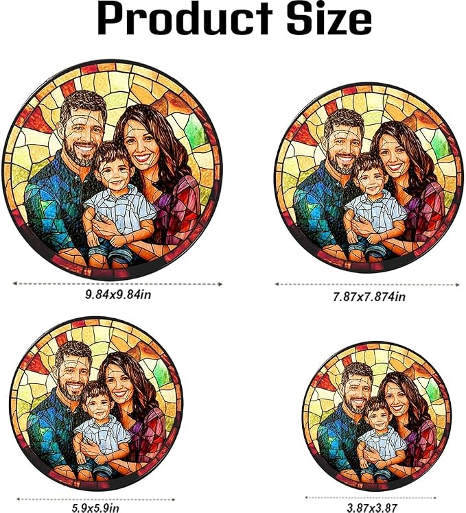 Personalized Family Stained Glass Sun Catcher, Customized Stained Glass Window - Image 7