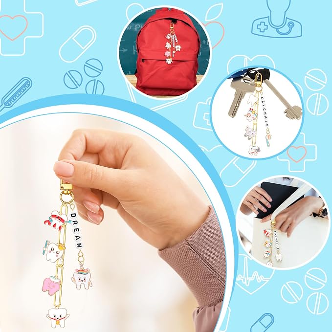 CraftyDream 558 Pcs Dental Keychains Gifts Dental Assistant Hygienist Gifts DIY - Image 7
