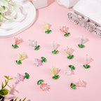 FASHEWELRY 60Pcs Mixed Color Transparent Acrylic Flower Charms 14-26mm Colorful - Image 5