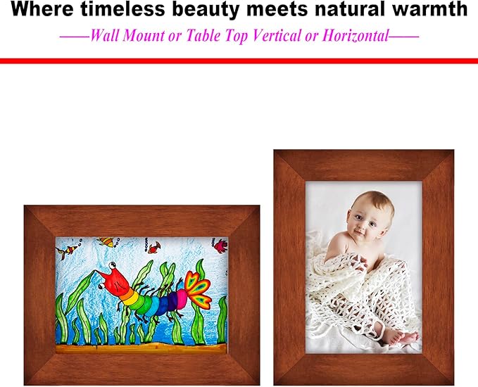 RPJC 3.5x5 inch Picture Frame Made of Solid Wood High Definition Glass - Image 5