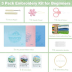RidaaFri Embroidery Kit for Beginner, Hand Embroidery Practice Set - Image 3