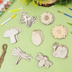IMIKEYA 40pcs Unfinished Wooden Crafts Jute Ropes Painting Kits Featuring - Image 8