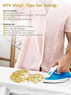 Heat Transfer Vinyl Bundle: 16 Pack 12" x 10" YUITCE Gold Heat Transfer Vinyl - Image 3