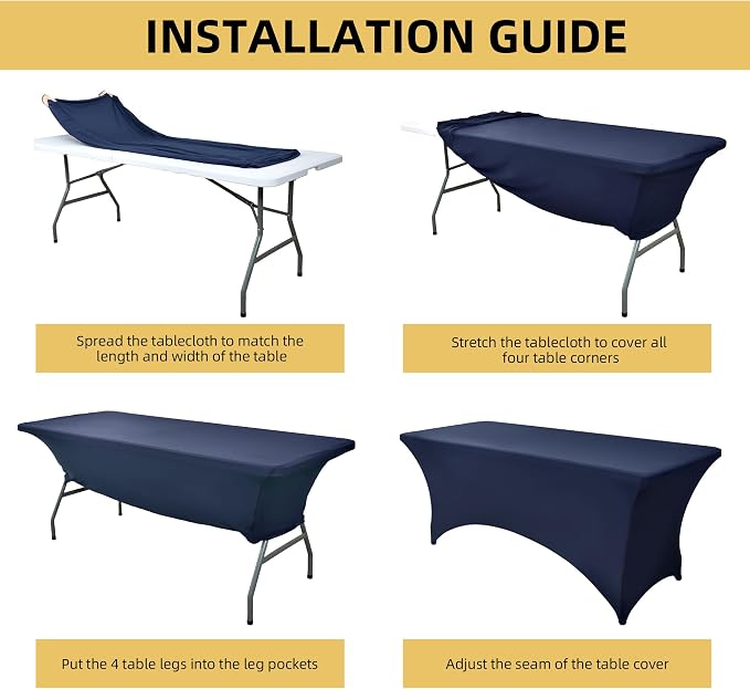 2-Pack 4ft Spandex Table Covers - Image 5