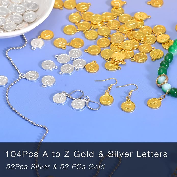 stino 200Pcs A-Z Metal Letter Charms - Image 4