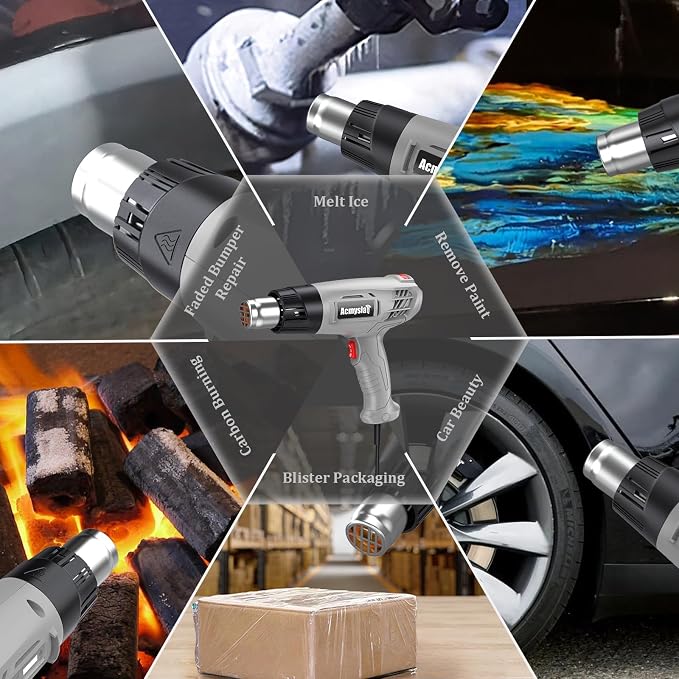 Heat Gun, Variable Temperature Settings 572℉~932℉, Heat Hot Air Gun Overload - Image 5