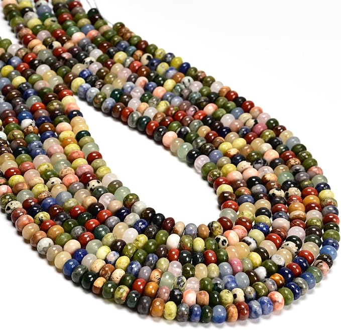 ICAI 4x6mm Natural Rondelle Beads – Loose Gemstone Spacers by CAI+YI+MING