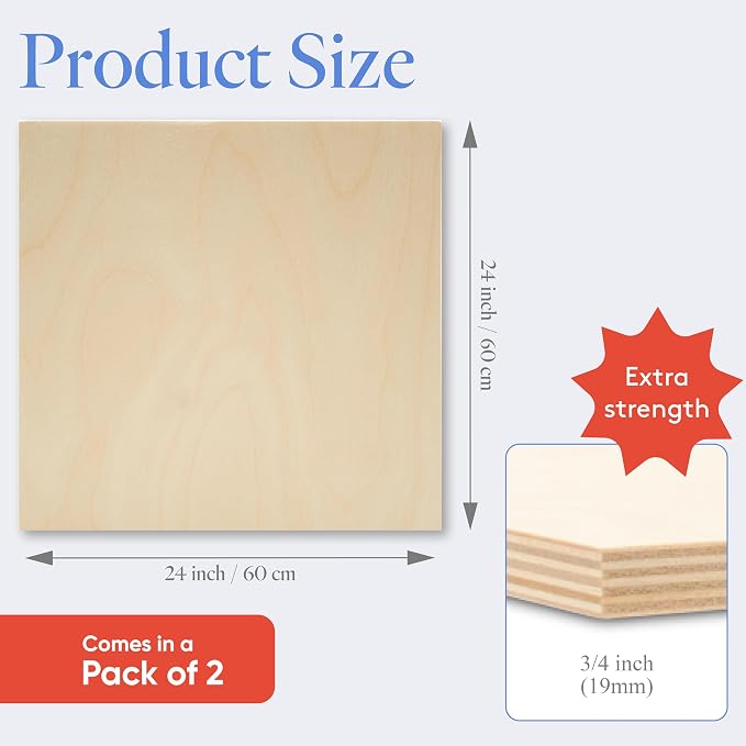 Baltic Birch Plywood 24 x 24 x 3/4 Inch - 18 mm Craft Wood - Image 2