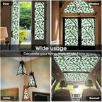 16"x118 Green Mosaic Stained Glass Double Side Window Films Art Decorative - Image 5