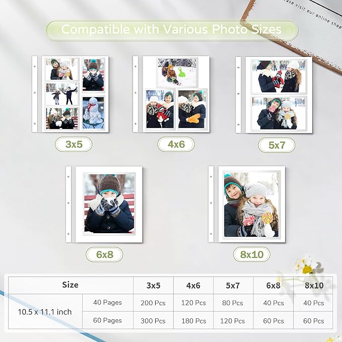 Popotop Large Photo Album Self Adhesive 4x6 5x7 8x10 Scrapbook Album DIY - Image 8